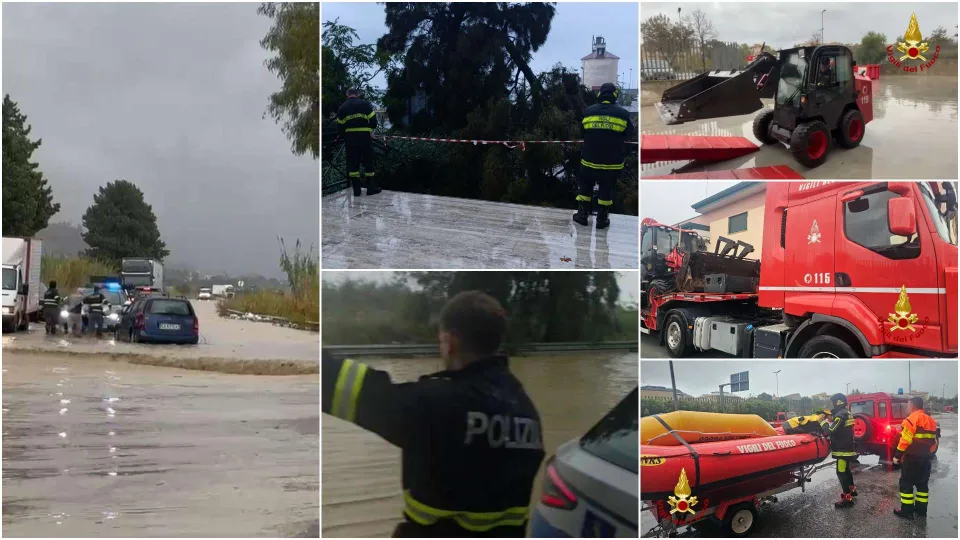 Maltempo su Crotone: interventi di Vigili del Fuoco e Polizia