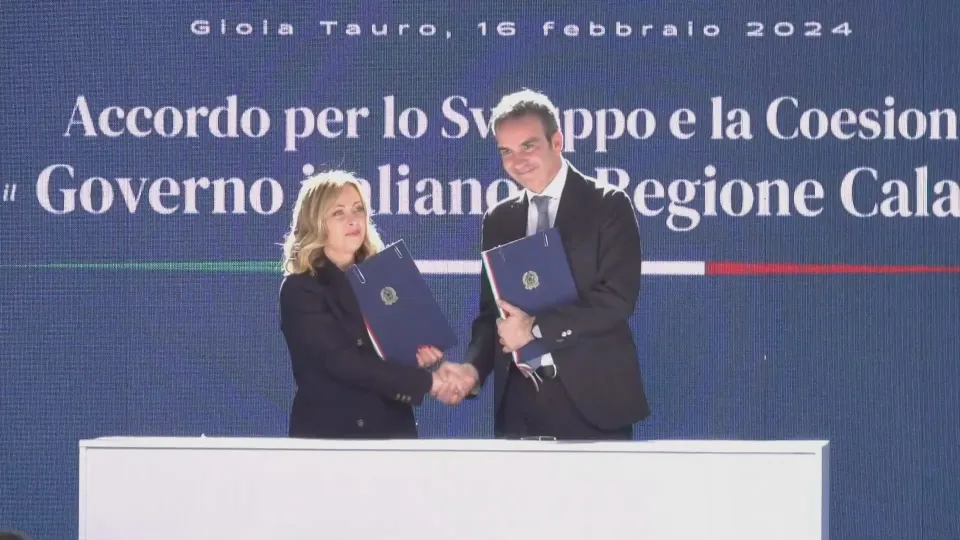 FSC, Meloni ed Occhiuto firmano l'Accordo: alla Calabria 2,5 miliardi
