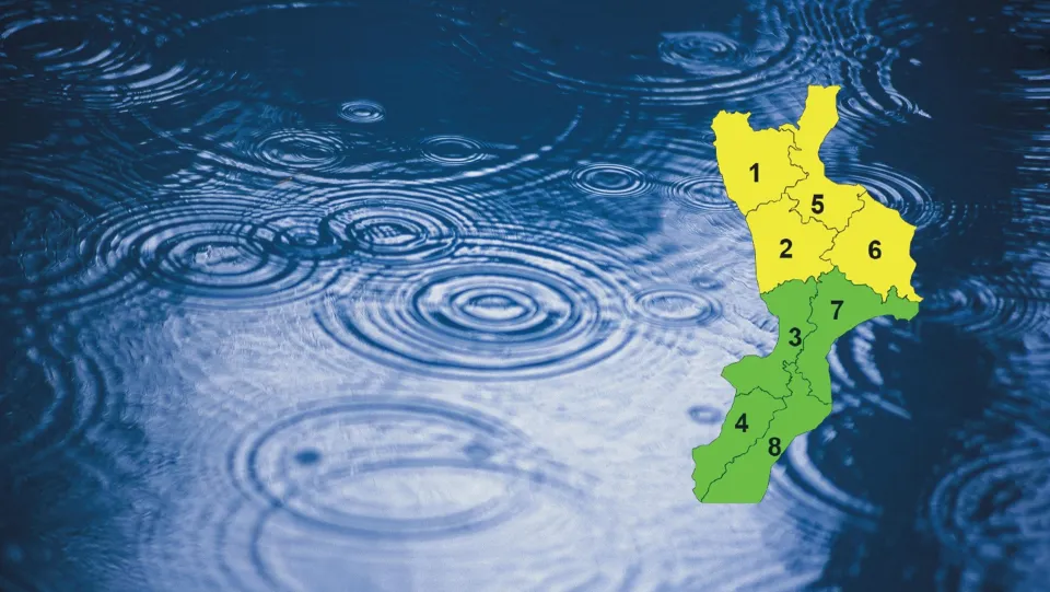 Piogge in arrivo in Calabria: allerta gialla nell'area settentrionale della regione