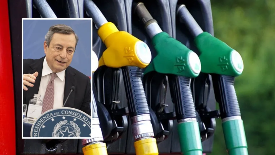 Caro benzina, Draghi: «Fino a fine aprile prezzo alla pompa ridotto di 25 centesimi al litro» (VIDEO)