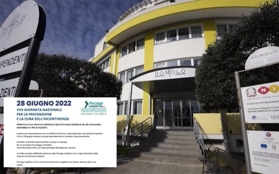 Giornata nazionale dell'incontinenza: la Fincopp organizza visite gratuite e campagne informative al Romolo hospital