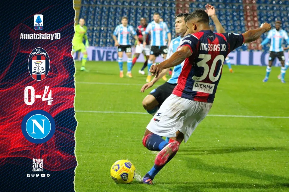 SERIE A | Calcio: Napoli troppo forte, Crotone a secco di punti da un mese