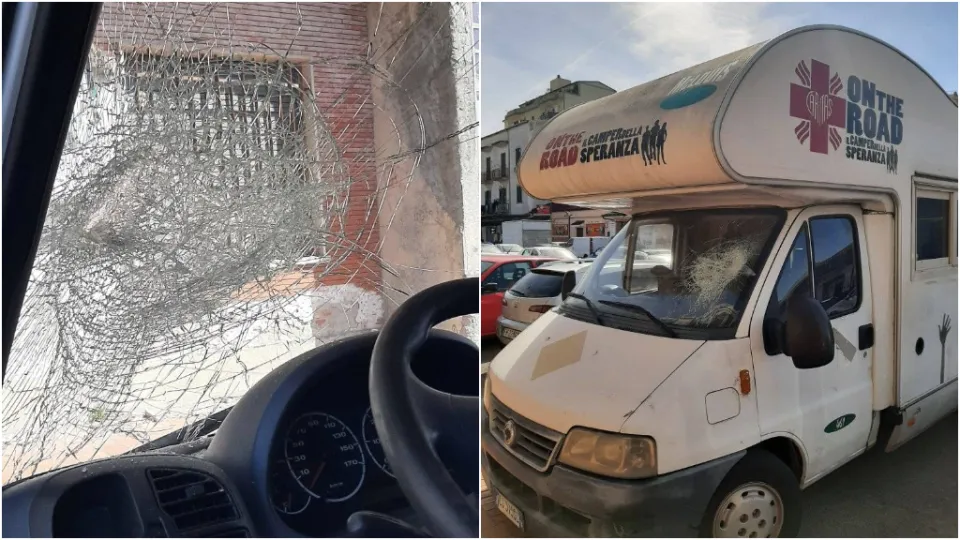 Crotone: distrutto il parabrezza del "Camper della speranza", distribuisce pasti ai più bisognosi