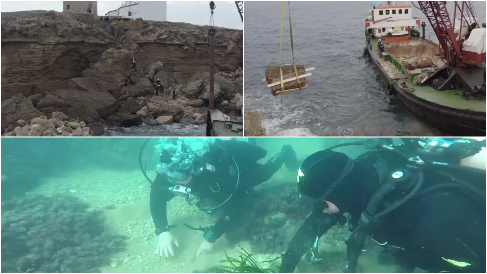 VIDEO | Spettacolare recupero di reperti archeologici a Capocolonna