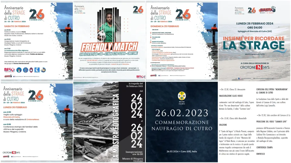 Un anno dal naufragio di Cutro: gli appuntamenti in programma (GRAFICHE)