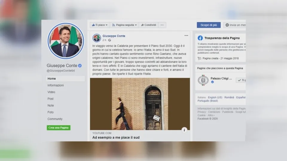 Il premier Conte in Calabria e cita Rino Gaetano: «Amo l’Italia, amo il suo Sud»