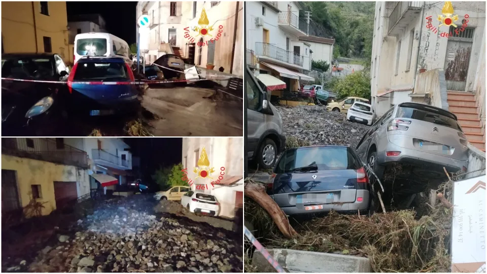 Violento nubifragio nella notte sul Tirreno cosentino, allagate strade e abitazioni (FOTO+VIDEO)