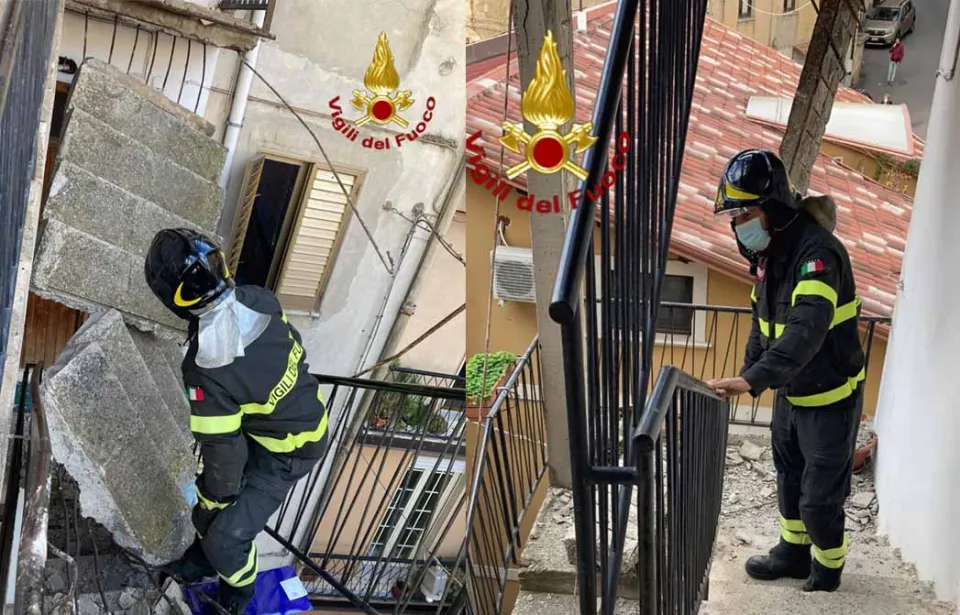 Petilia Policastro: donna ferita nel crollo della scala esterna di una palazzina