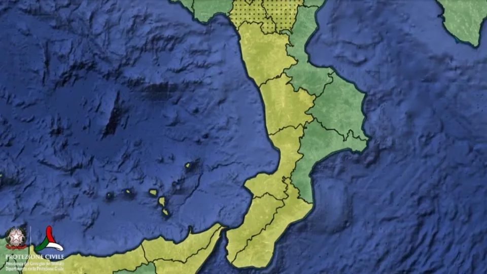 Pioggia e maltempo: prevista allerta gialla su alcuni settori della Calabria per domenica 9 gennaio